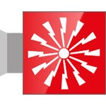 [SECT12BB] SECT12BB - segnale in vetro CRYSTAL a bandiera bifacciale 200x200 piu'simbolo