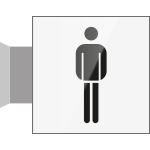 [SECT20BB] SECT20BB - segnale in vetro CRYSTAL a bandiera bifacciale 200x200 piu'simbolo