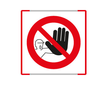 [SEM1312GC] SEM1312GC - targa monofacciale METAL prof. ROSSO simbolo vietato access EN ISO7010