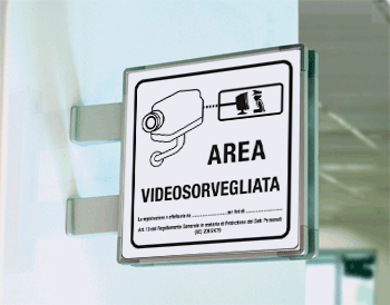 [SEM5008BA] SEM5008BA - Segnale all.METAL bifacciale Area Videosorvegliata