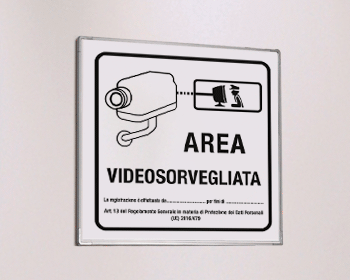 [SEM5008G] SEM5008G - segnale alluminio METAL monofacciale 210x210 Area Videosorvegliata