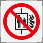 [SEME1347A] SEME1347A - targa alluminio Metal mono Divieto uso Ascensore EN ISO 7010 P020