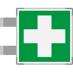 [SEME15101BG] SEME15101BG - segnaletica all.Metal bifacciale Pronto soccorso EN ISO 7010 E003