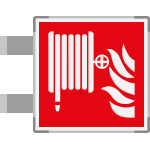 [SEME15115BG] SEME15115BG - segnaletica all.Metal bifacciale Lancia antincendio EN ISO 7010 F002