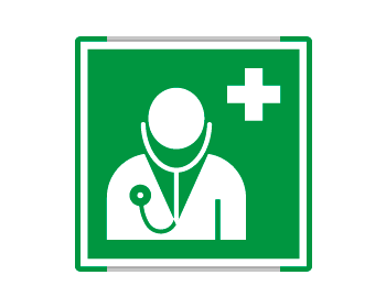 [SEME15118AC] SEME15118AC - segnal. all.Metal mono profilo VERDE Personal.Medico EN ISO 7010 E009
