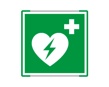 [SEME15156AC] SEME15156AC - segnal. all.Metal mono profilo VERDE Defibrillatore  EN ISO 7010 E010