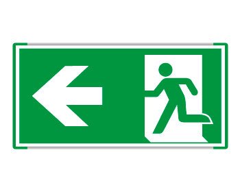 [SEME715101NC] SEME715101NC - Segnale all. Metal monofacc.profilo VERDE Uscita emergenza sx ISO 7010