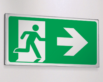 [SEME715102M] SEME715102M - Segnale all. Metal monofacciale Uscita emergenza dx EN ISO 7010