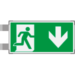 [SEME715104BN] SEME715104BN - segnaletica all.Metal bifacciale uscita sud EN ISO 7010
