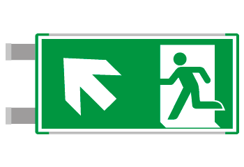[SEME715105BNC] SEME715105BNC - segnaletica all.Metal VERDE bifacciale uscita NORD OVEST EN ISO 7010