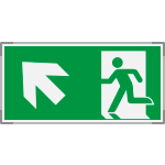 [SEME715105N] SEME715105N - Segnale all. Metal monofacciale Uscita emergenza sx alto  EN ISO 7010