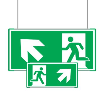 [SEME715105SMC] SEME715105SMC - segnaletica all.Metal VERDE sospesa Uscita Emergenza N.O. EN ISO 7010
