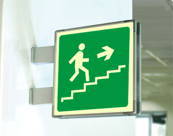 [SEML15162BA] SEML15162BA - segnale fotoluminescente in alluminio METAL bifacciale 150x150