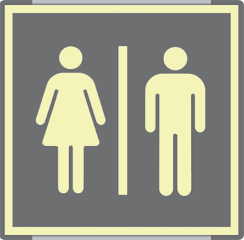 [SEML15644AC] SEML15644AC - targa monofacciale fotoluminescente METAL Toilette uomo/donna