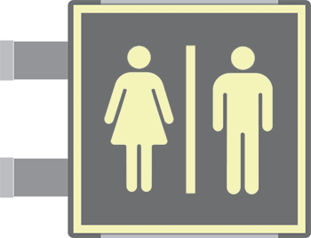 [SEML15644BAC] SEML15644BAC - targa bifacciale fotoluminescente METAL Toilette uomo/donna