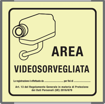 [SEML5008GC] SEML5008GC - targa monofacciale fotoluminescente METAL Area videosorvegliata