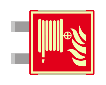 [SEMLE15115BGC] SEMLE15115BGC - segnale luminescente allum.METAL ROSSO bifacciale Lancia Antincendio