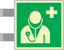 [SEMLE15118BA] SEMLE15118BA - targa bifacciale fotoluminescente METAL Personale medico ENISO7010