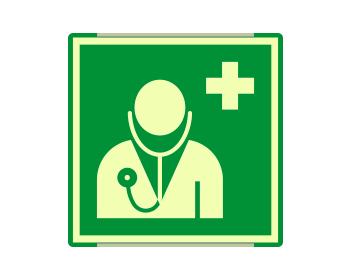 [SEMLE15118GC] SEMLE15118GC - segnal. all.Metal mono luminescente prof.Verde Dottore EN ISO 7010