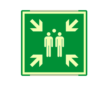 [SEMLE15180AC] SEMLE15180AC - segnal. all.Metal mono luminescente prof.VERDE Punto Incontro ISO 7010