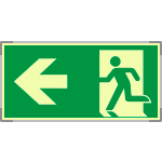 [SEMLE715101M] SEMLE715101M - Segnale all. Metal monofacciale luminescente Usc.Emrgenza sx ISO 7010