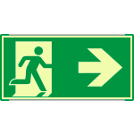 [SEMLE715102NC] SEMLE715102NC - Segnale all. Metal mono luminescente prof.VERDE Usc.Emerg.dx ISO 7010