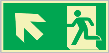 [SEMLE715106M] SEMLE715106M - Segnale all. Metal monofacciale luminescente Usc.Emrgenza sx ISO 7010