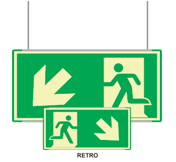 [SEMLE715107SMC] SEMLE715107SMC - Segnale luminescente Metal VERDE sospesa Uscita emergenza SO ISO 7010