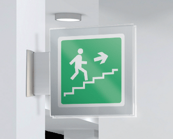 [SEP15162BW] SEP15162BW - segnale plexiglass PLEXI a bandiera bifacciale 200x200 piu'simbolo