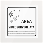 [SEP5008FW] SEP5008FW - targa PLexi monofacciale Area Videosorvegliata fissaggio invisibile