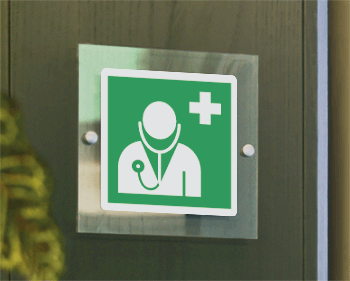 [SEPE15118W] SEPE15118W - targa Plexi monofacciale Dottore EN ISO 7010 E009