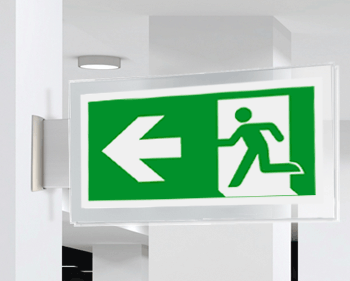 [SEPE715101BR] SEPE715101BR - targa PLexiglass bifacciale uscita di emergenza sn EN ISO 7010 E001