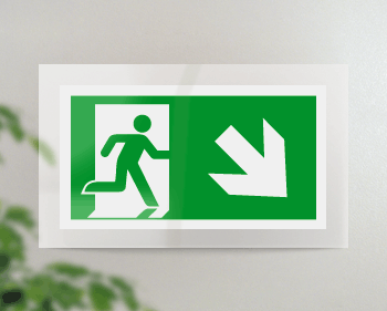 [SEPE715108FR] SEPE715108FR - targa PLexi monof.uscita emergenza ds basso fiss.inv EN ISO 7010