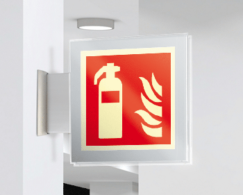 [SEPSE15107BW] SEPSE15107BW - targa Plexi bifacciale Estintore EN ISO 7010 F001