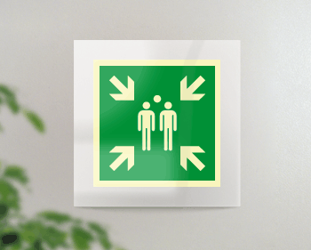 [SEPSE15180FW] SEPSE15180FW - targa Plexi monofacc. Punto raccolta fiss.invisib.EN ISO 7010 E007