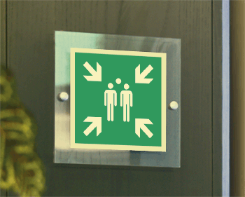 [SEPSE15180W] SEPSE15180W - targa Plexi monofacciale  Punto raccolta EN ISO 7010 E007