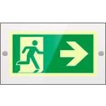 [SEPSE715102R] SEPSE715102R - targa PLexi mono  uscita emergenza ds fissaggio a vite EN ISO 7010