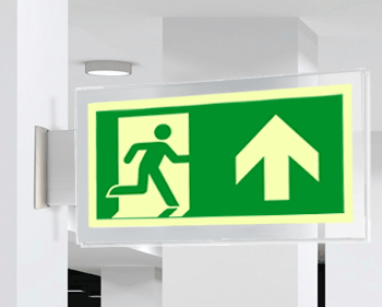 [SEPSE715103BR] SEPSE715103BR - targa PLexiglass bifacc. uscita emergenza avanti EN ISO 7010 E002