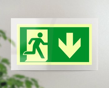 [SEPSE715104FR] SEPSE715104FR - targa PLexi monof. Uscita emergenza indietro fiss.inv EN ISO 7010