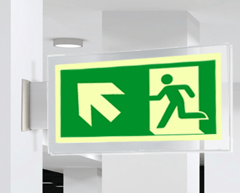 [SEPSE715105BR] SEPSE715105BR - targa PLexiglass bifac. uscita emergenza sn alto EN ISO 7010 E001