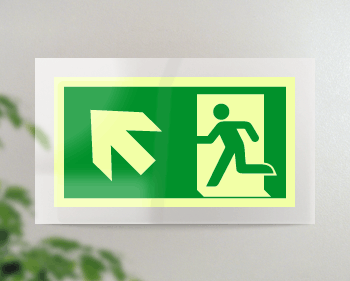 [SEPSE715105FR] SEPSE715105FR - targa PLexi monof. uscita emergenza sn alto fiss.inv EN ISO 7010