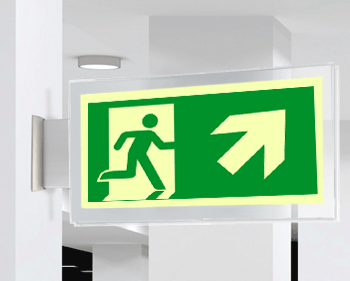 [SEPSE715106BR] SEPSE715106BR - targa PLexiglass bifac. uscita emergenza ds alto EN ISO 7010 E002