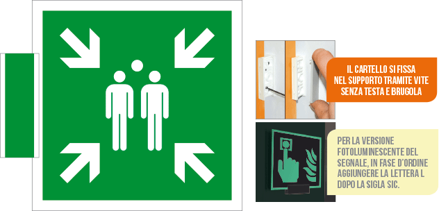 [SICE15180BG] SICE15180BG - sistema COLORFIX VERDE bifacciale Punto D'Incontro EN ISO 7010