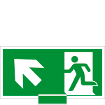 [SICE715105M] SICE715105M - sistema COLORFIX VERDE monofacciale Uscita Emerg.alto sx EN ISO 7010