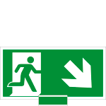 [SICE715108M] SICE715108M - sistema COLORFIX VERDE monofacciale Uscita Emerg.basso dx EN ISO 7010