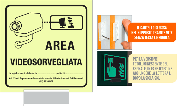 [SICL5008G] SICL5008G - sistema COLORFIX GR. monofacciale luminescente Area Videos.(agg.GDPR)