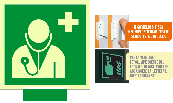[SICLE15118G] SICLE15118G - sistema COLORFIX VERDE monofacc.luminescente Pers.Medico EN ISO 7010