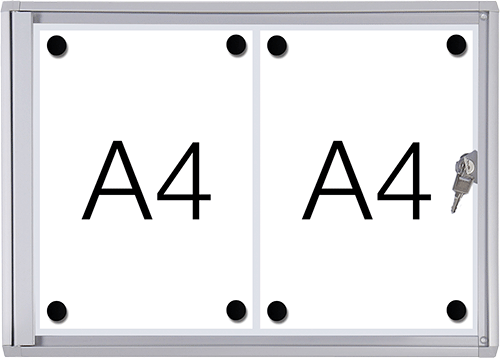 [SMBT32] SMBT32 - Bacheca per interni retro in lamiera magnetica per 2 fogli A4