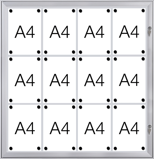 [SMBT512] SMBT512 - bacheca per esterni retro lamiera apertura a libro per 12 fogli A4