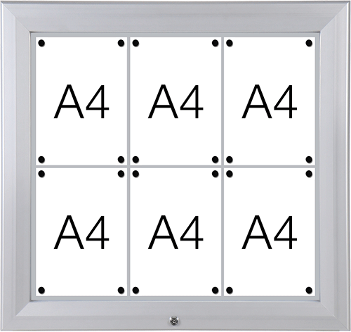 [SMBT66] SMBT66 - bacheca per esterni retro lamiera apertura a compasso per 6 fogli A4